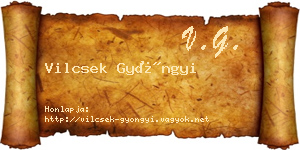 Vilcsek Gyöngyi névjegykártya